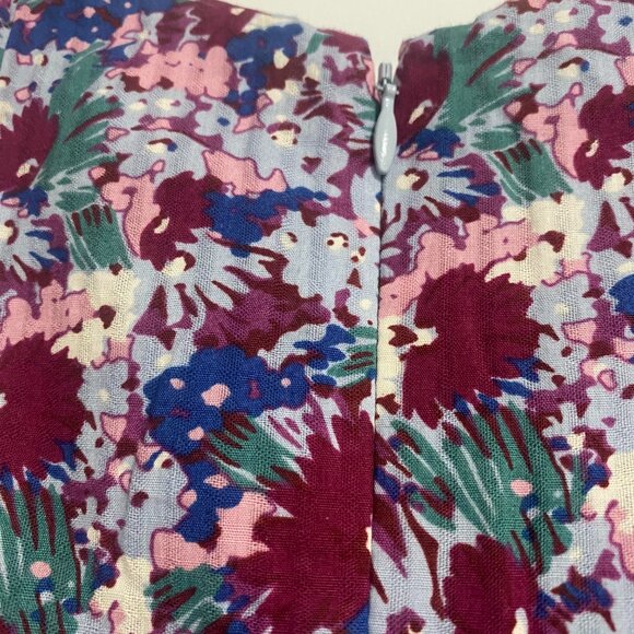 NWT Madewell Floral Puff Sleeves Tiered Cotton Dress with Pockets Size 8 - Picture 4 of 9